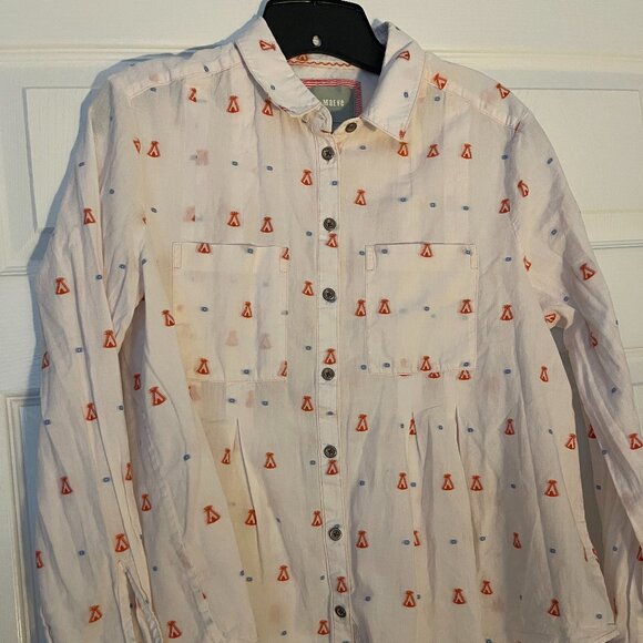 Maeve button down printed shirt - size 8 - Picture 1 of 6